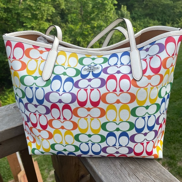 Coach Pride Multicolor Signature Tote Bag - Picture 1 of 7